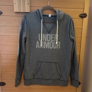 Under Armour Dark Gray Hooded Pullover with Front Logo